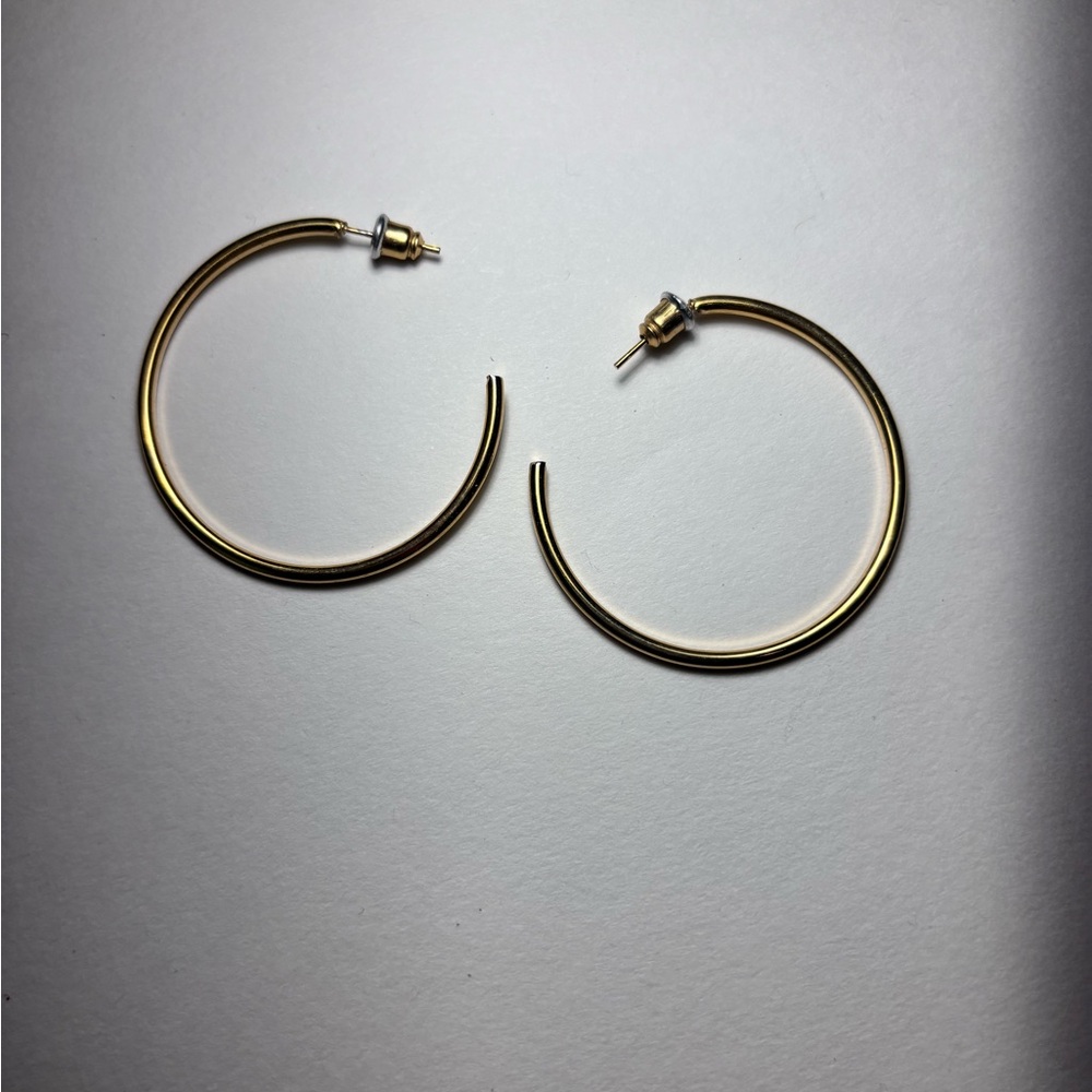 Thin Gold Hoop Earrings